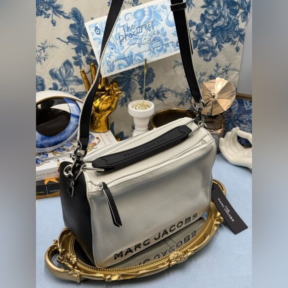 🆕 MARC JACOBS 🧿 NWT The Soft Box 23 - Black & White Leather - Picture 3 of 16